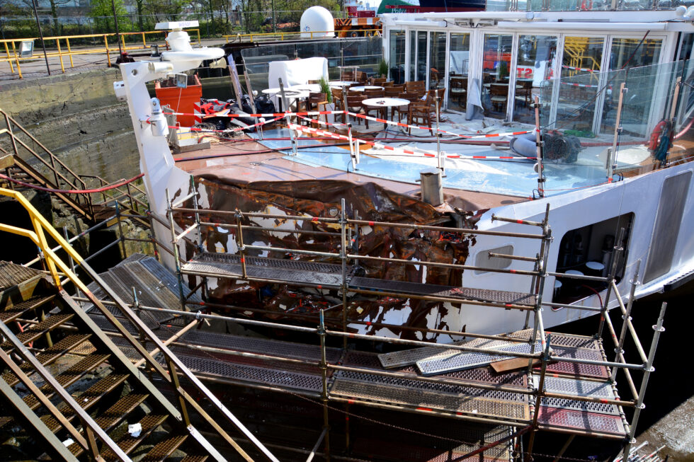 River cruise ship Viking Idun following the collision. (Source: Dutch Safety Board)